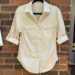 Tan Button Down Blouse